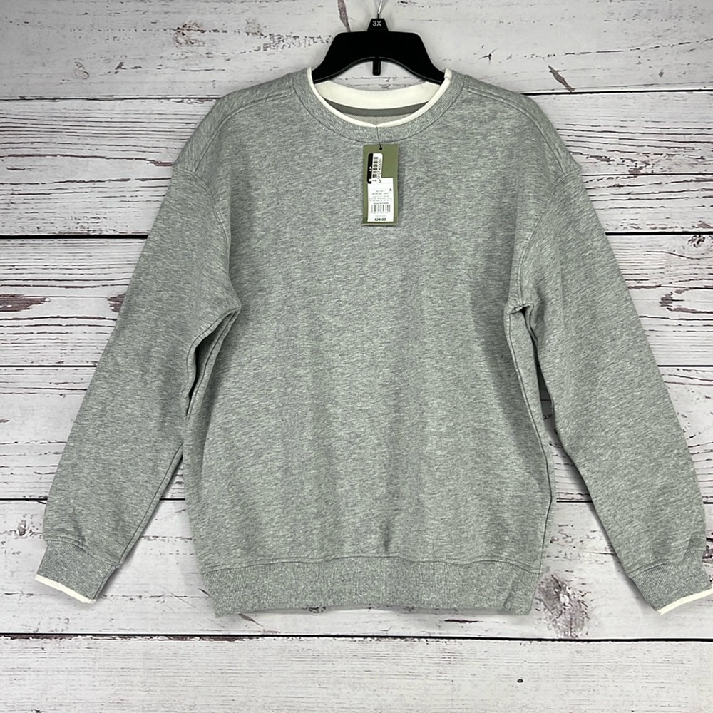 Men’s French Terry Pullover Sweatshirt Goodfellow & Co Heathered Gray S NWT